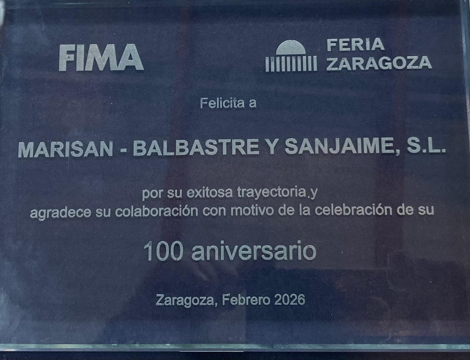 Placa 100 Aniversario Marisan